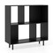 3-Tier Open Shelf Bookcase with 4 Compartments and 4 Metal Support Legs